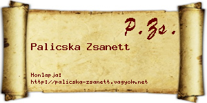 Palicska Zsanett névjegykártya